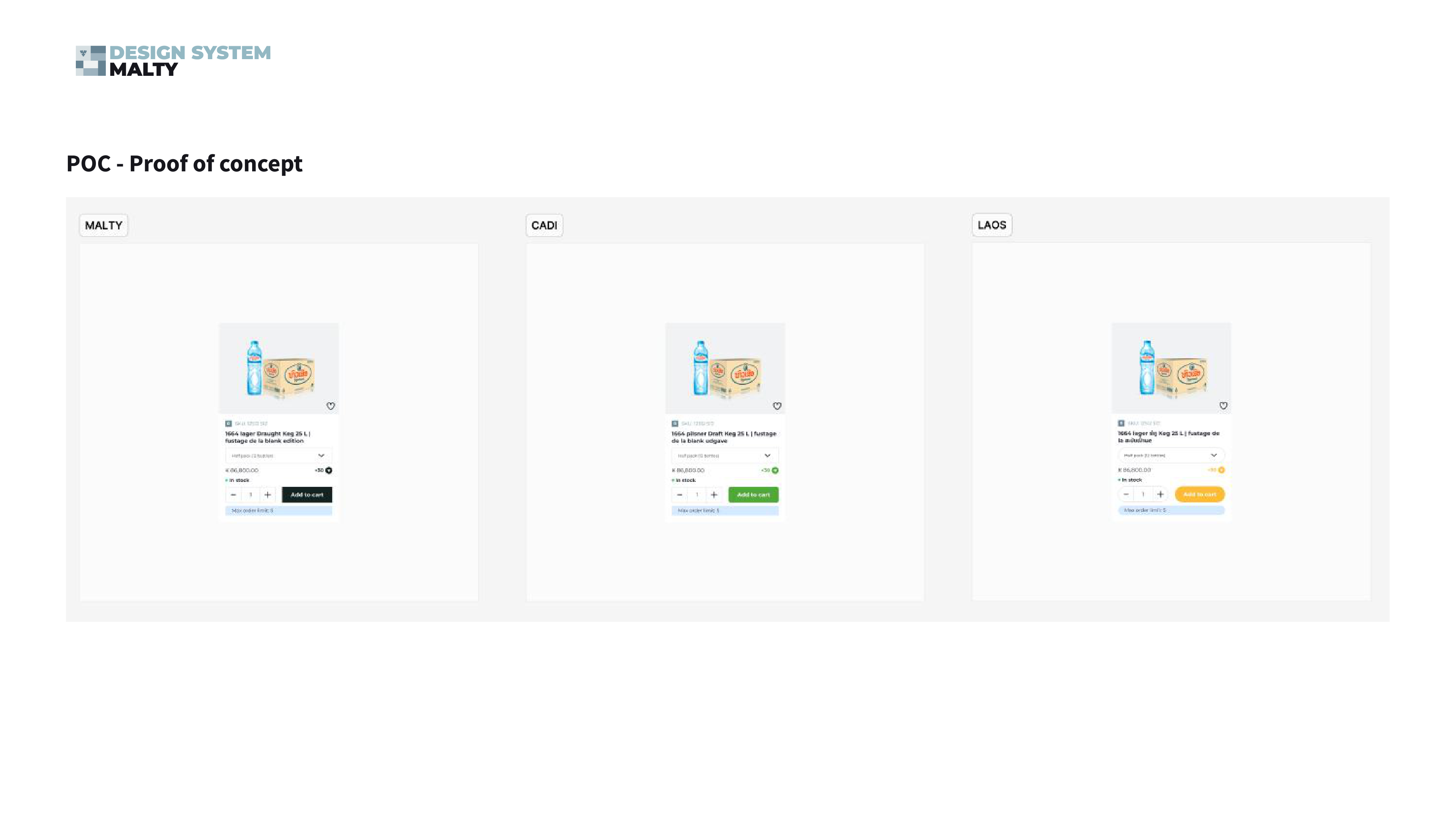 Proof of concept — new design system foundations applied